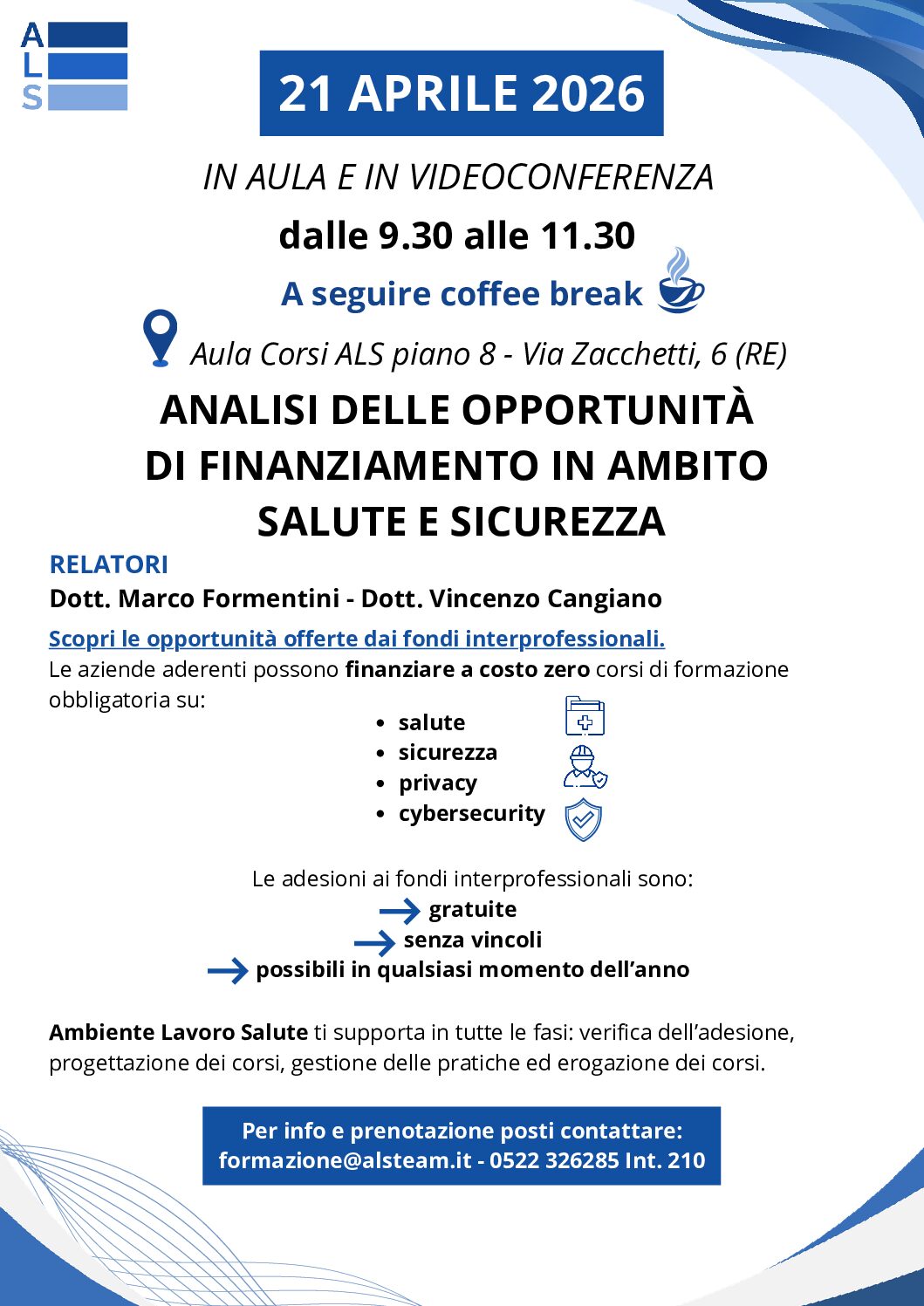 Evento promozionale di formazione finanziata
